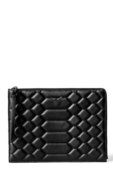 pochette en agneau plongé ZADIG ET VOLTAIRE