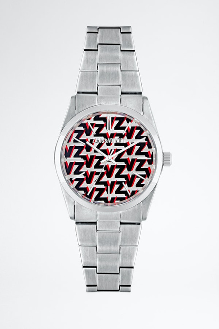 Montre acier avec cadran imprimé ZV Zadig et Voltaire