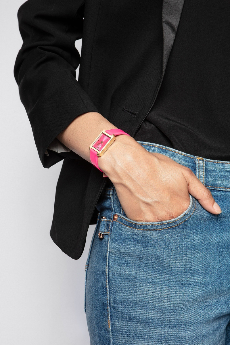 Montre Timeline cuir vernis rose Zadig et Voltaire