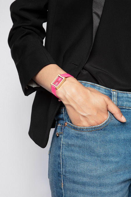 Montre Timeline cuir vernis rose Zadig et Voltaire